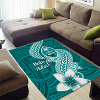 Hafa Adai Guam Area Rug Polynesian Floral Teal Pattern LT01 - Polynesian Pride