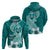 Hafa Adai Guam Hoodie Polynesian Floral Teal Pattern LT01 - Polynesian Pride