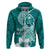 Hafa Adai Guam Hoodie Polynesian Floral Teal Pattern LT01 Zip Hoodie Teal - Polynesian Pride