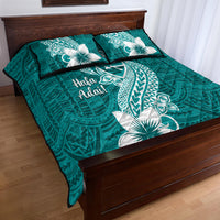 Hafa Adai Guam Quilt Bed Set Polynesian Floral Teal Pattern LT01 - Polynesian Pride