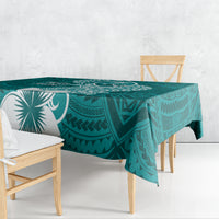 Hafa Adai Guam Tablecloth Polynesian Floral Teal Pattern LT01 - Polynesian Pride