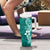 Hafa Adai Guam Tumbler With Handle Polynesian Floral Teal Pattern