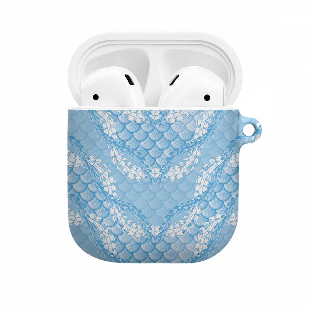 Baby Blue Mermaid Puakenikeni Maile Lei AirPods Case LT01 Blue - Polynesian Pride