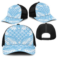 Baby Blue Mermaid Puakenikeni Maile Lei Baseball Net Cap