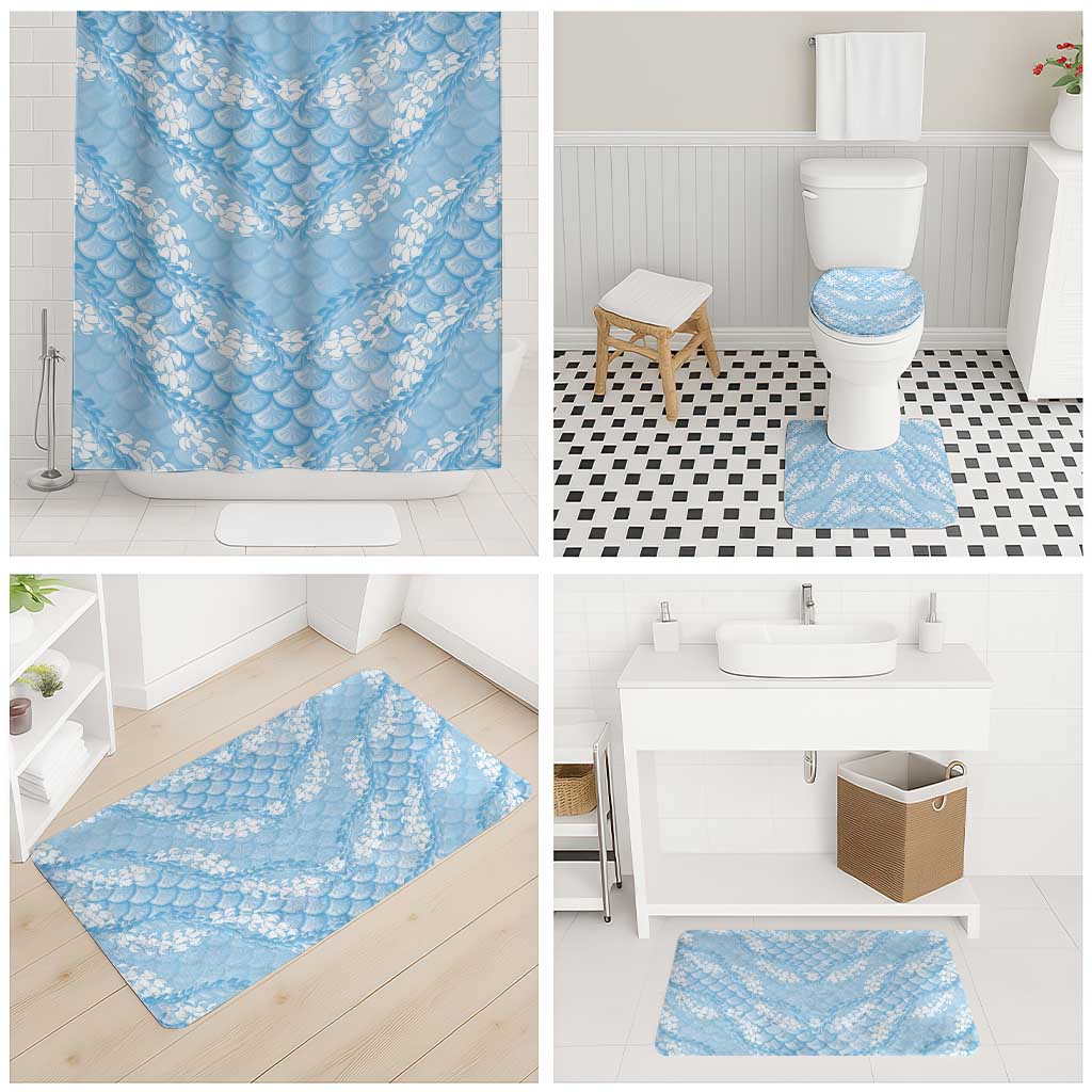 Baby Blue Mermaid Puakenikeni Maile Lei Bathroom Set