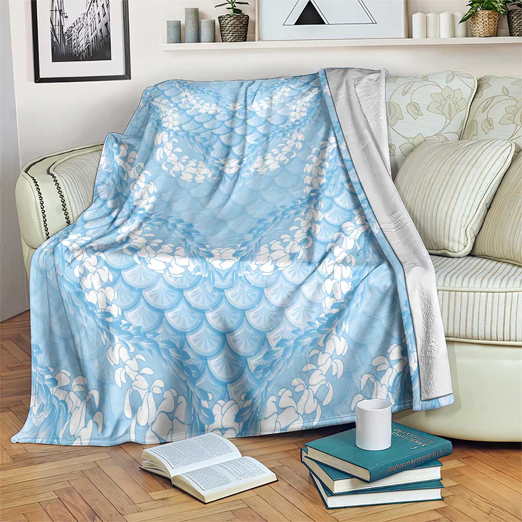 Baby Blue Mermaid Puakenikeni Maile Lei Blanket