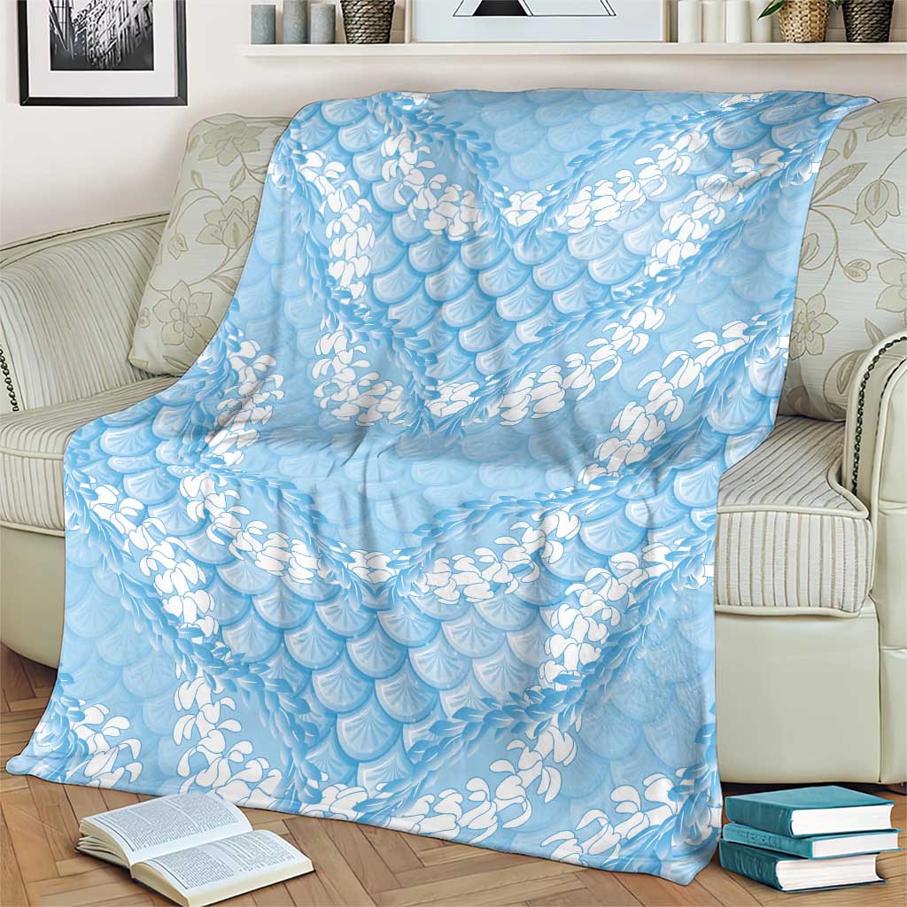 Baby Blue Mermaid Puakenikeni Maile Lei Blanket