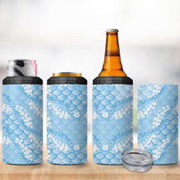 Baby Blue Mermaid Puakenikeni Maile Lei 4 in 1 Can Cooler Tumbler