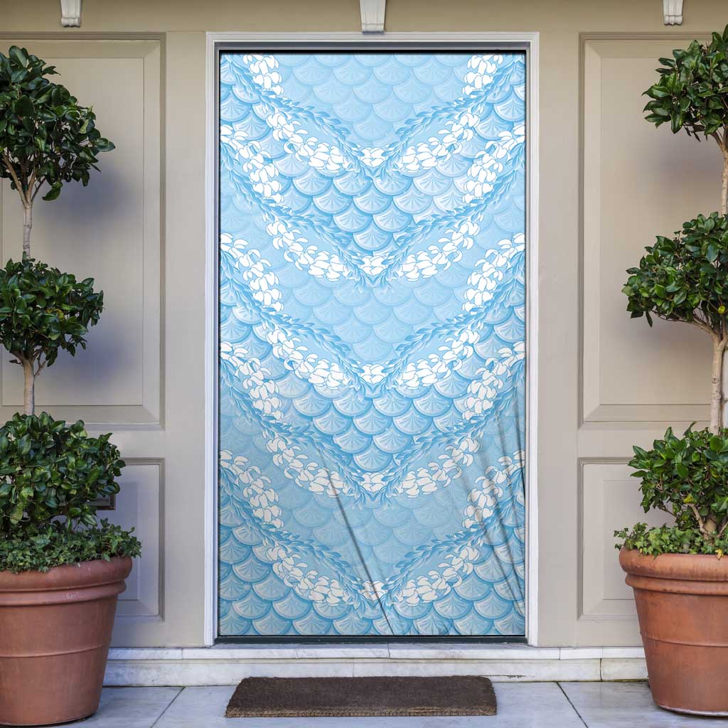 Baby Blue Mermaid Puakenikeni Maile Lei Door Cover