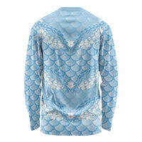 Baby Blue Mermaid Puakenikeni Maile Lei Long Sleeve Shirt
