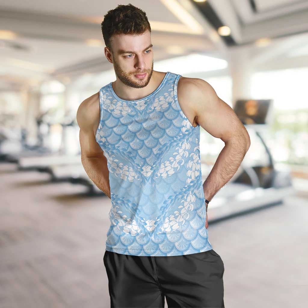 Baby Blue Mermaid Puakenikeni Maile Lei Men Tank Top