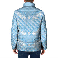 Baby Blue Mermaid Puakenikeni Maile Lei Padded Jacket