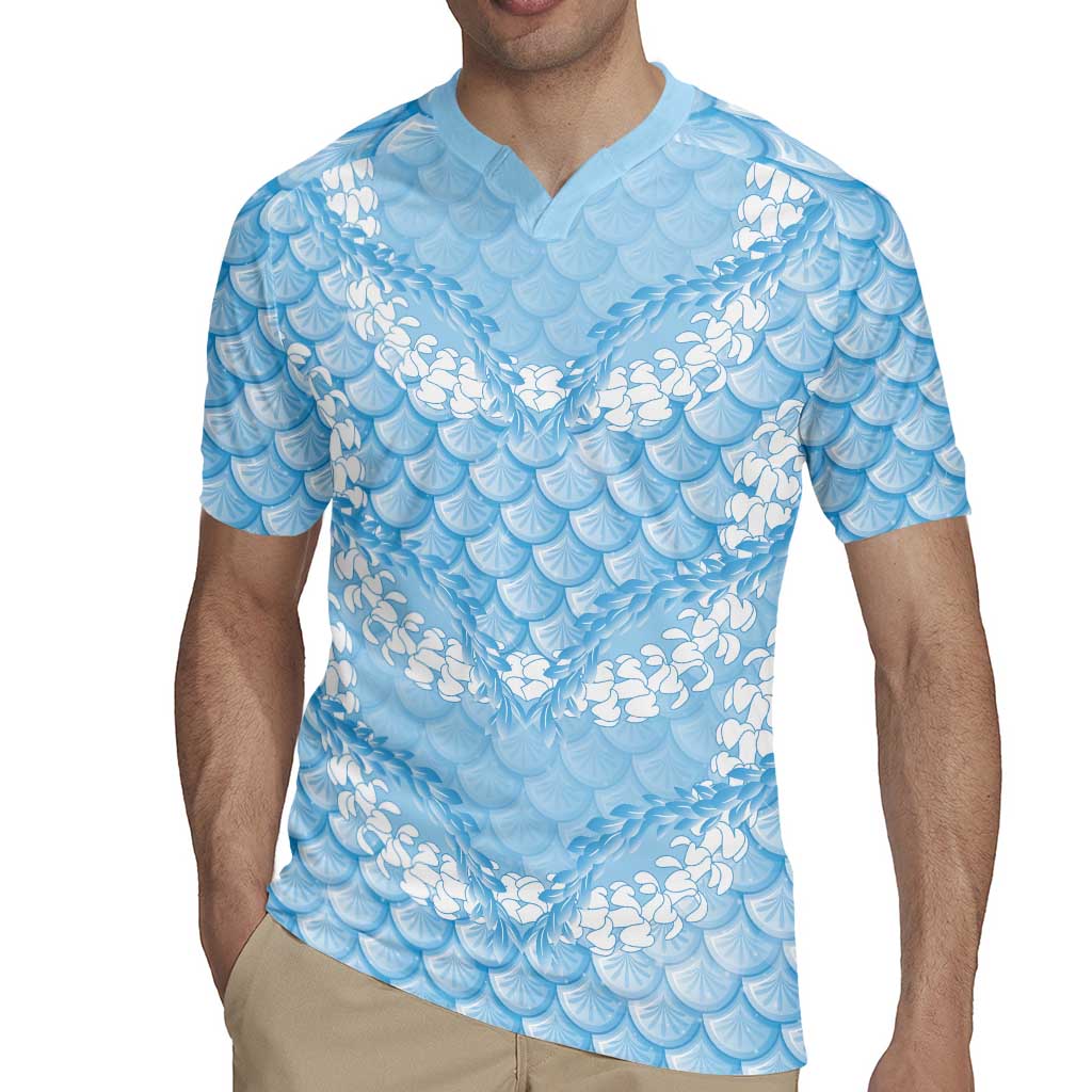 Baby Blue Mermaid Puakenikeni Maile Lei Rugby Jersey
