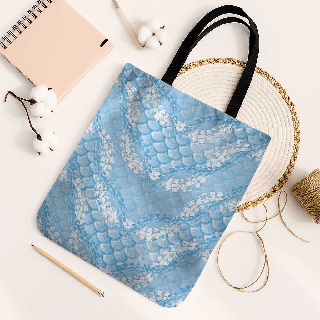 Baby Blue Mermaid Puakenikeni Maile Lei Tote Bag