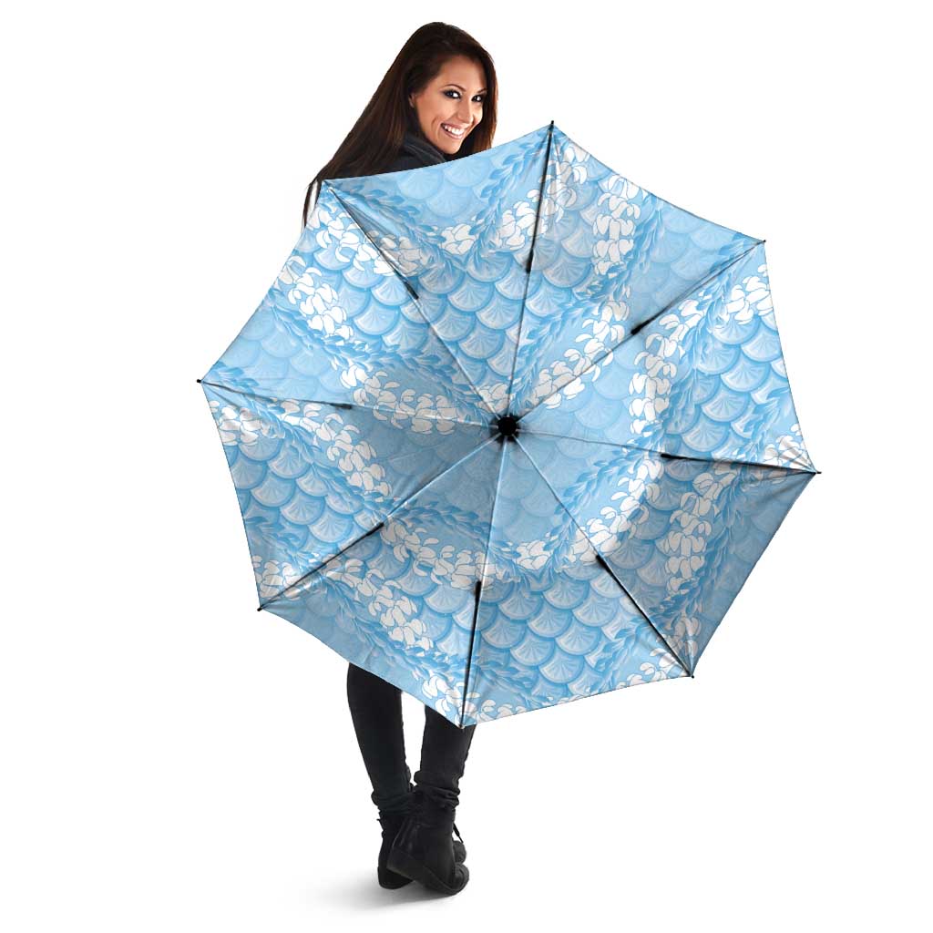 Baby Blue Mermaid Puakenikeni Maile Lei Umbrella