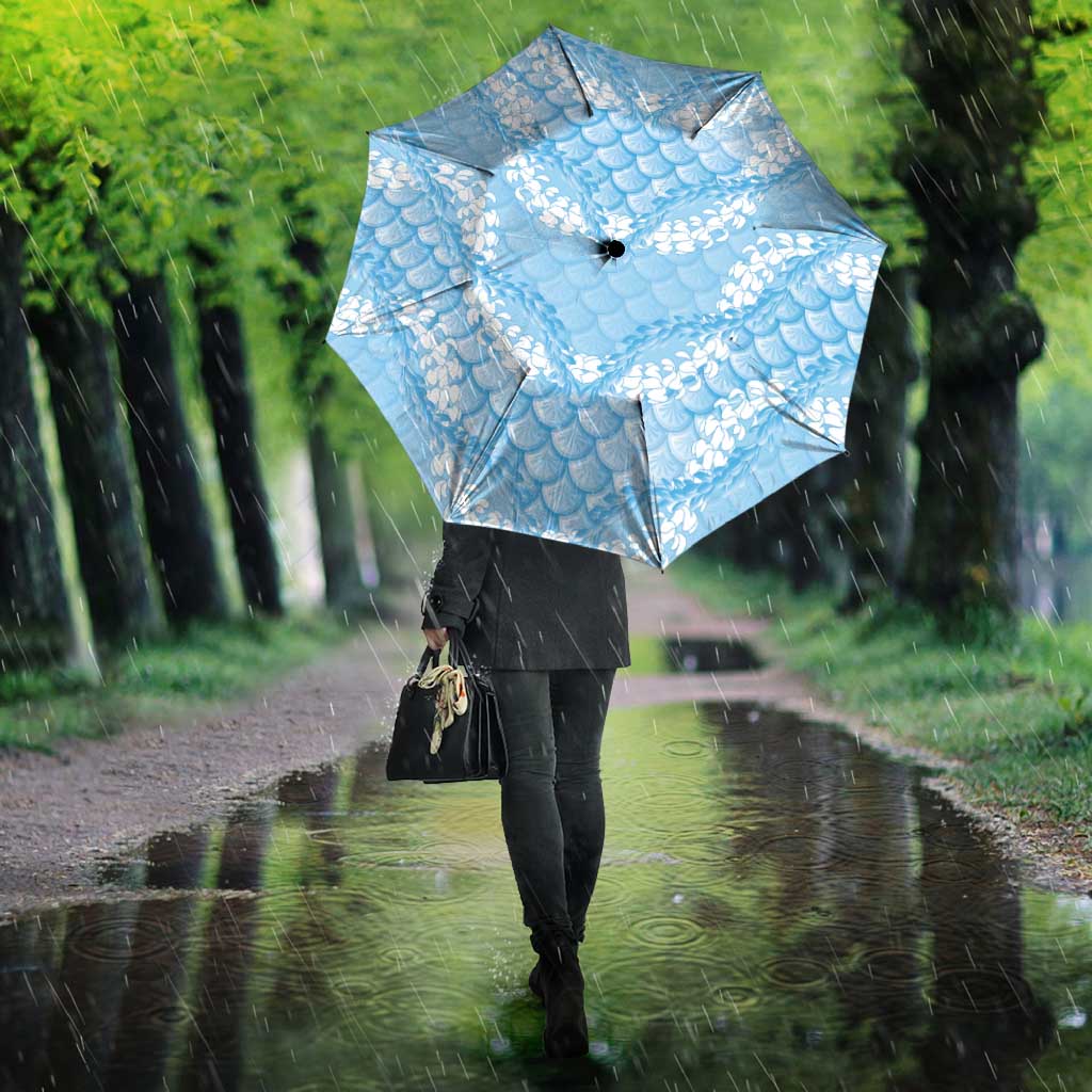 Baby Blue Mermaid Puakenikeni Maile Lei Umbrella