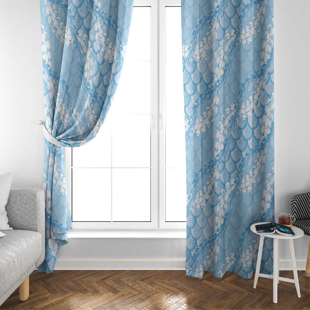 Baby Blue Mermaid Puakenikeni Maile Lei Window Curtain
