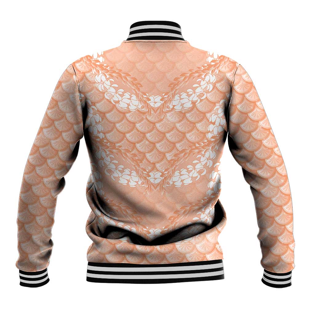 Apricot Mermaid Puakenikeni Maile Lei Baseball Jacket LT01 - Polynesian Pride