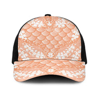 Apricot Mermaid Puakenikeni Maile Lei Baseball Net Cap