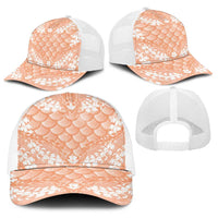Apricot Mermaid Puakenikeni Maile Lei Baseball Net Cap