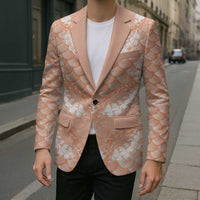 Apricot Mermaid Puakenikeni Maile Lei Blazer