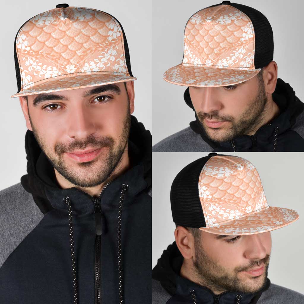 Apricot Mermaid Puakenikeni Maile Lei Mesh Trucker Cap