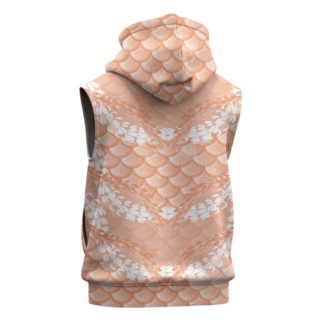 Apricot Mermaid Puakenikeni Maile Lei Sleeveless Hoodie LT01 - Polynesian Pride