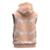 Apricot Mermaid Puakenikeni Maile Lei Sleeveless Hoodie LT01 - Polynesian Pride