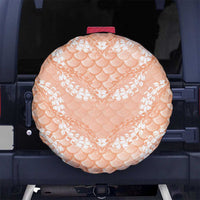 Apricot Mermaid Puakenikeni Maile Lei Spare Tire Cover