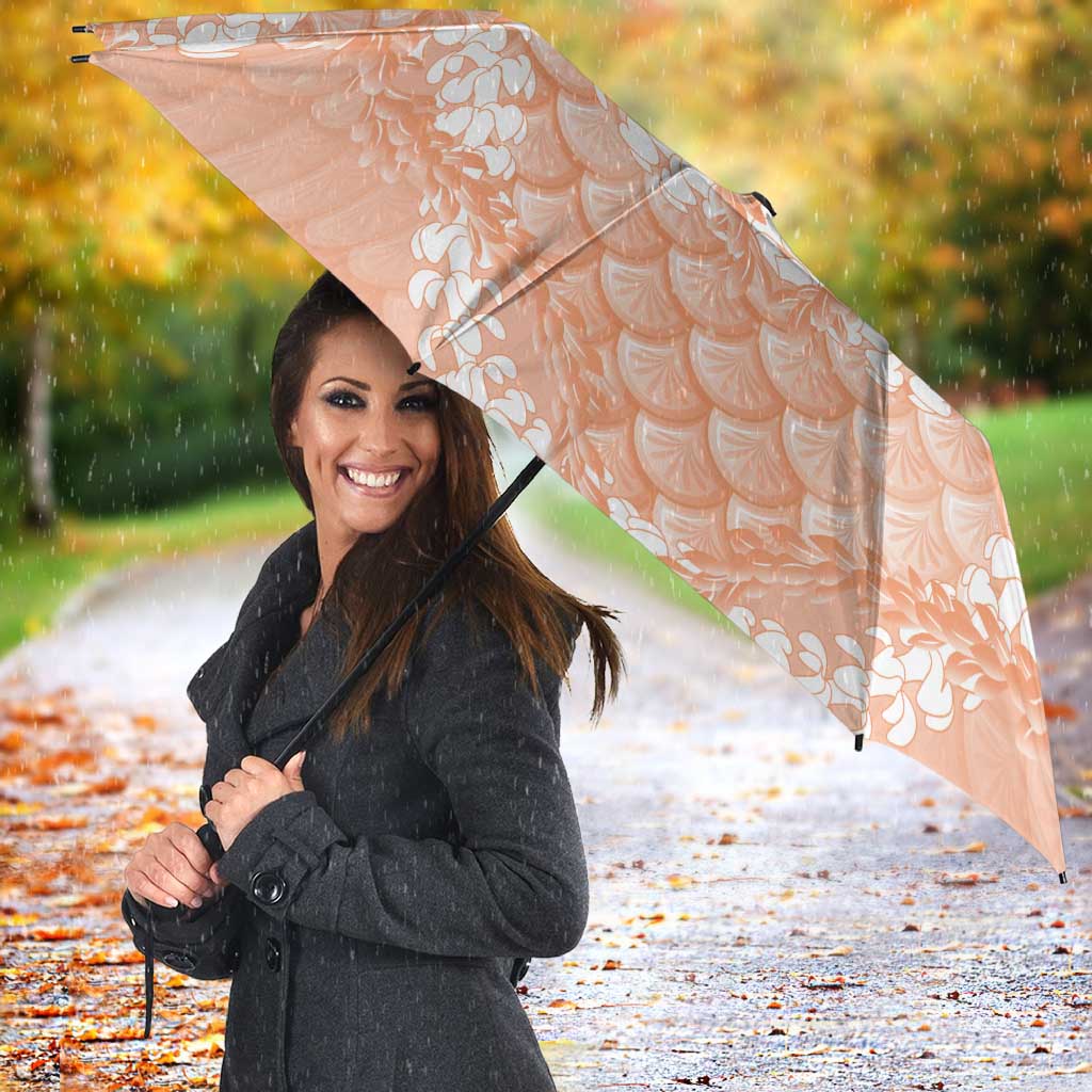 Apricot Mermaid Puakenikeni Maile Lei Umbrella
