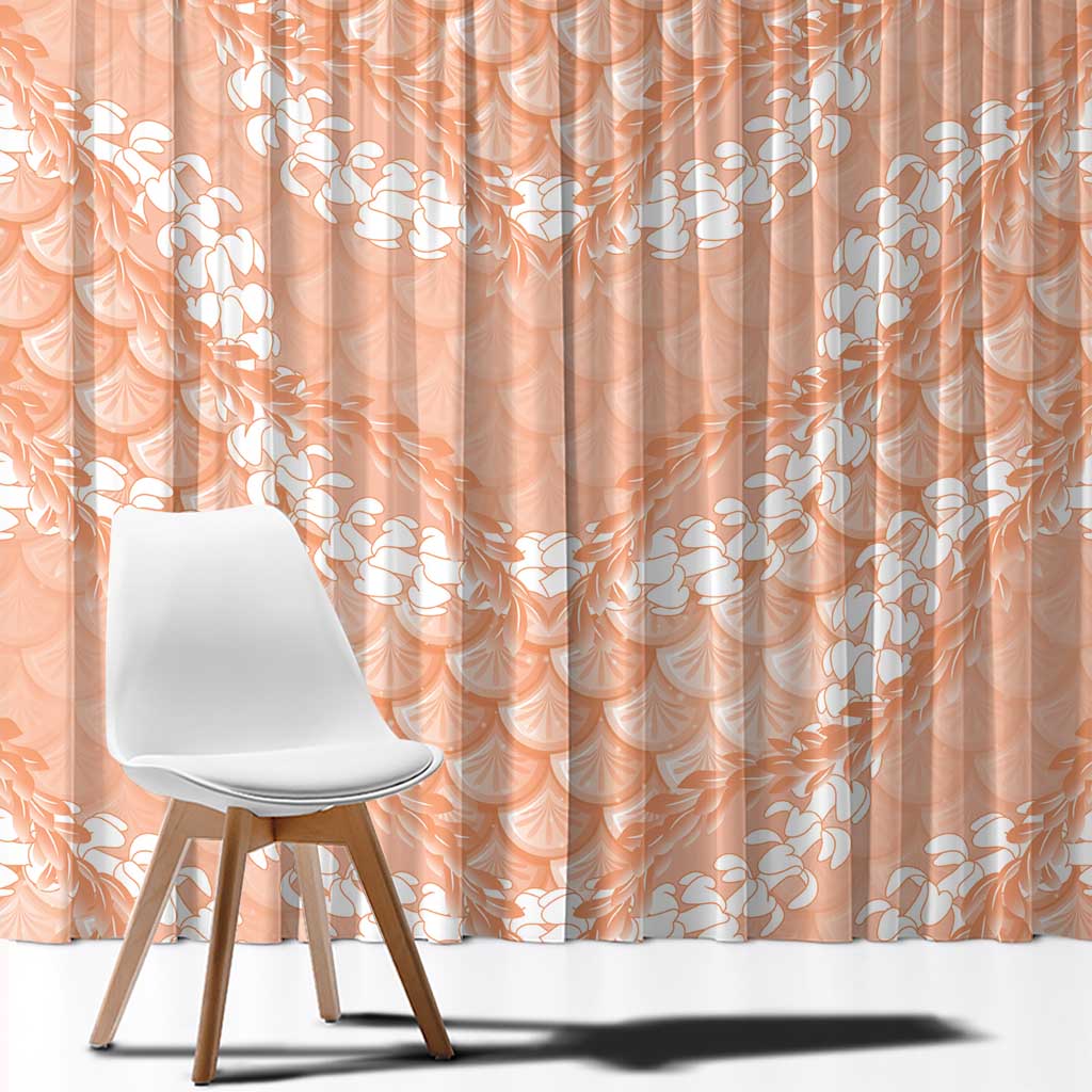 Apricot Mermaid Puakenikeni Maile Lei Window Curtain