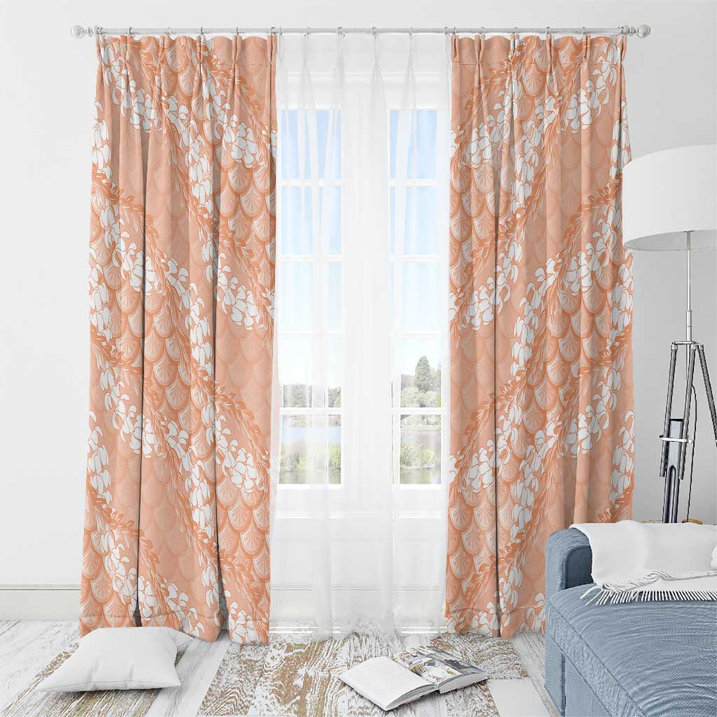 Apricot Mermaid Puakenikeni Maile Lei Window Curtain