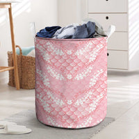 Soft Pink Mermaid Puakenikeni Maile Lei Laundry Basket LT01 Pink - Polynesian Pride