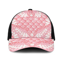 Soft Pink Mermaid Puakenikeni Maile Lei Baseball Net Cap
