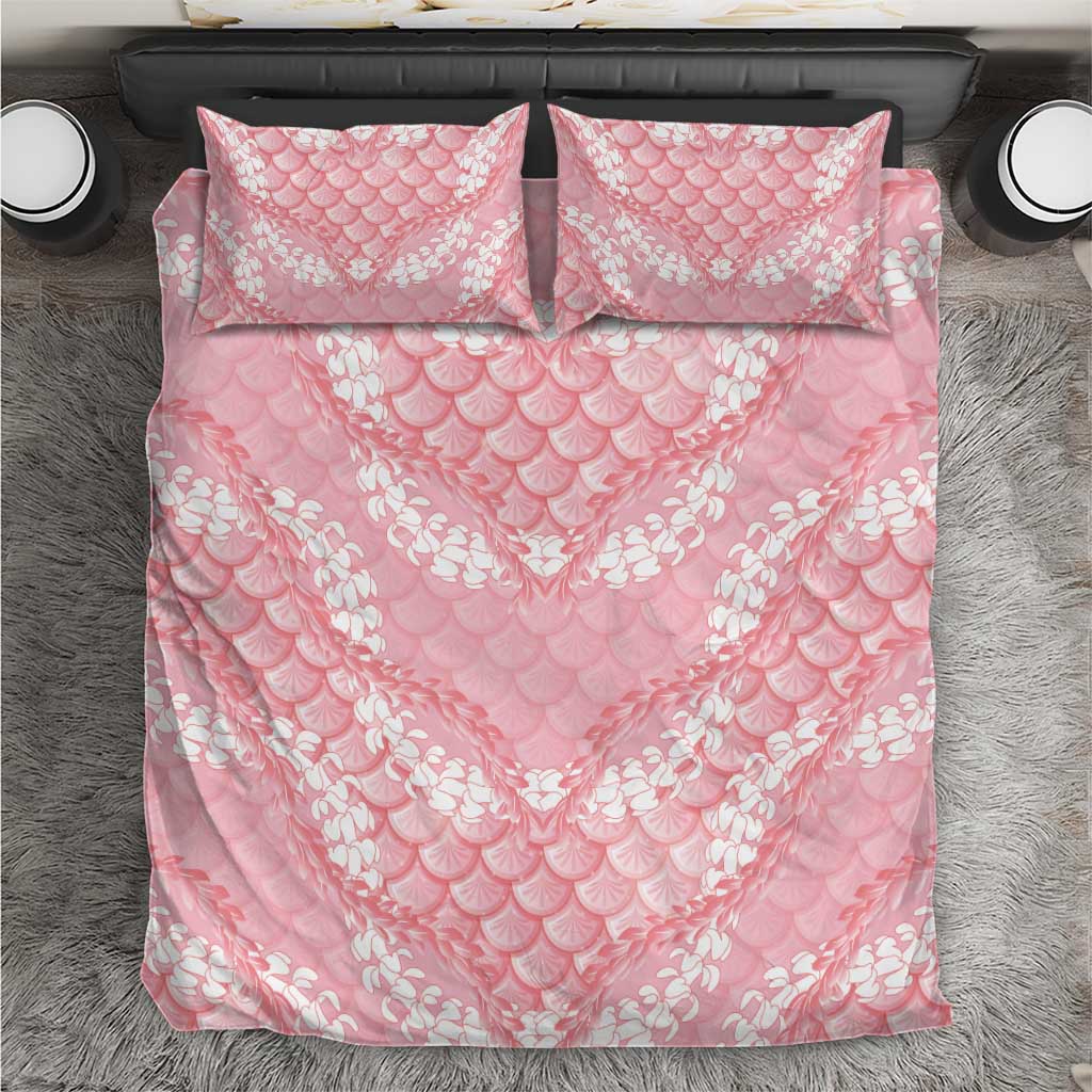 Soft Pink Mermaid Puakenikeni Maile Lei Bedding Set LT01 Pink - Polynesian Pride