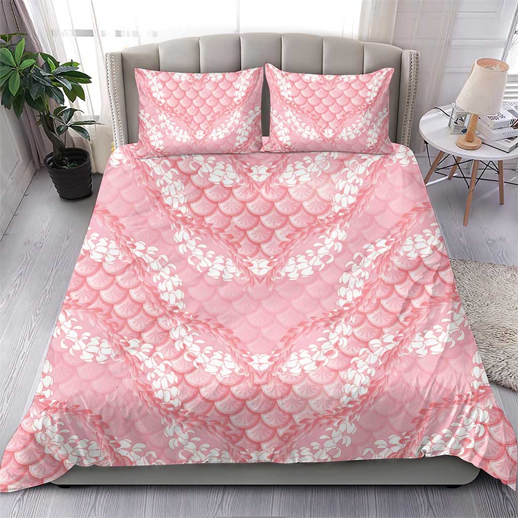 Soft Pink Mermaid Puakenikeni Maile Lei Bedding Set LT01 - Polynesian Pride