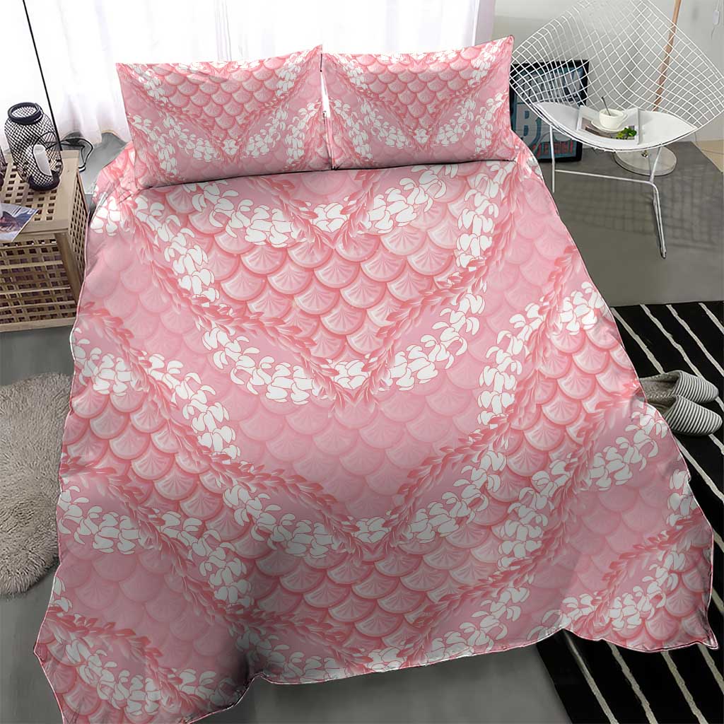 Soft Pink Mermaid Puakenikeni Maile Lei Bedding Set LT01 - Polynesian Pride