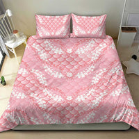 Soft Pink Mermaid Puakenikeni Maile Lei Bedding Set LT01 - Polynesian Pride