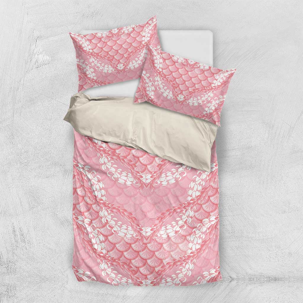 Soft Pink Mermaid Puakenikeni Maile Lei Bedding Set LT01 US Twin 172cm x 218cm Pink - Polynesian Pride