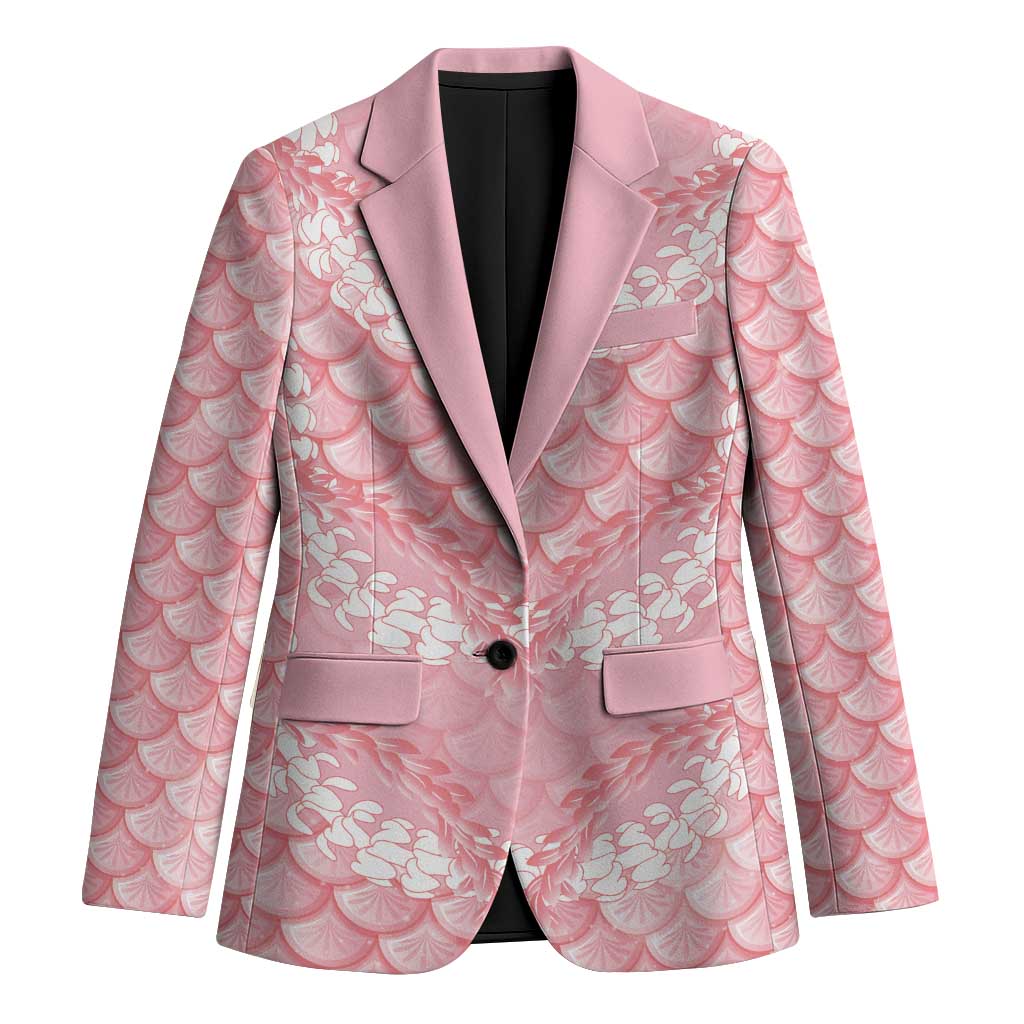 Soft Pink Mermaid Puakenikeni Maile Lei Blazer LT01 Unisex Pink - Polynesian Pride