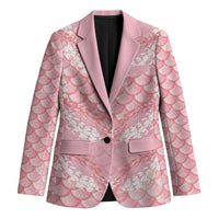 Soft Pink Mermaid Puakenikeni Maile Lei Blazer LT01 Unisex Pink - Polynesian Pride