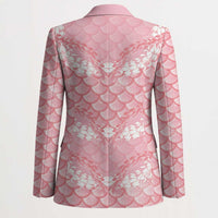 Soft Pink Mermaid Puakenikeni Maile Lei Blazer LT01 - Polynesian Pride