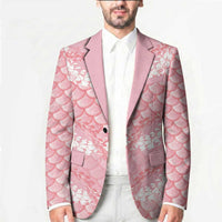 Soft Pink Mermaid Puakenikeni Maile Lei Blazer LT01 - Polynesian Pride