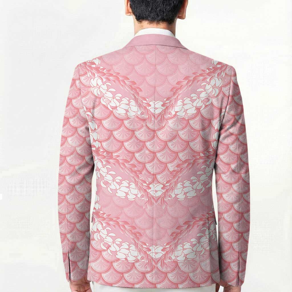 Soft Pink Mermaid Puakenikeni Maile Lei Blazer LT01 - Polynesian Pride