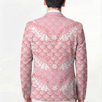 Soft Pink Mermaid Puakenikeni Maile Lei Blazer LT01 - Polynesian Pride