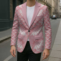 Soft Pink Mermaid Puakenikeni Maile Lei Blazer LT01 - Polynesian Pride