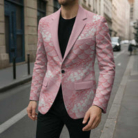 Soft Pink Mermaid Puakenikeni Maile Lei Blazer LT01 - Polynesian Pride