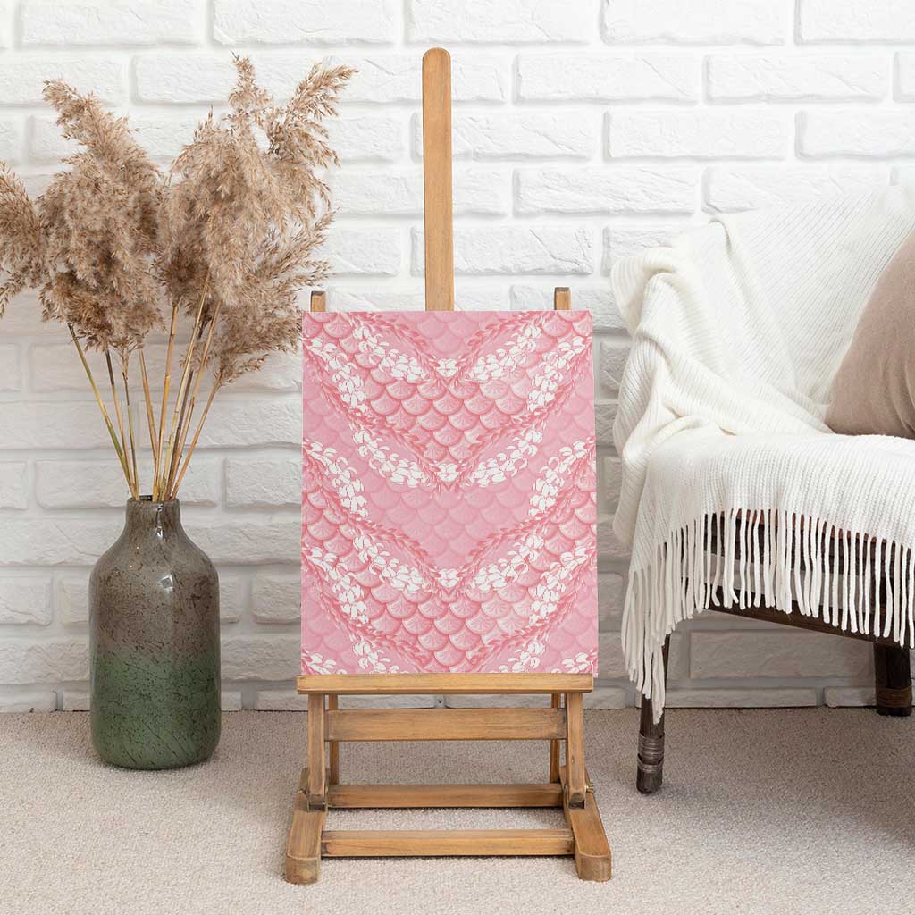Soft Pink Mermaid Puakenikeni Maile Lei Canvas Wall Art