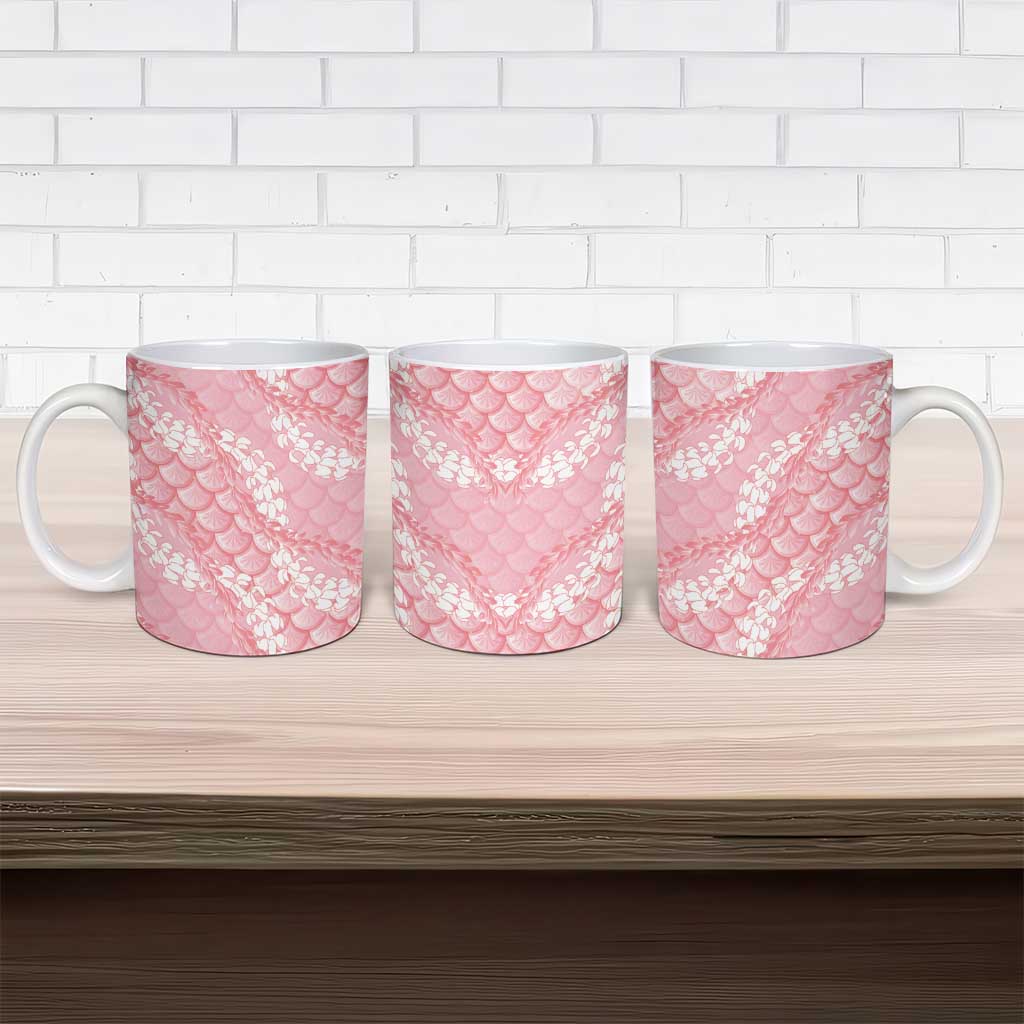 Soft Pink Mermaid Puakenikeni Maile Lei Ceramic Mug LT01 - Polynesian Pride