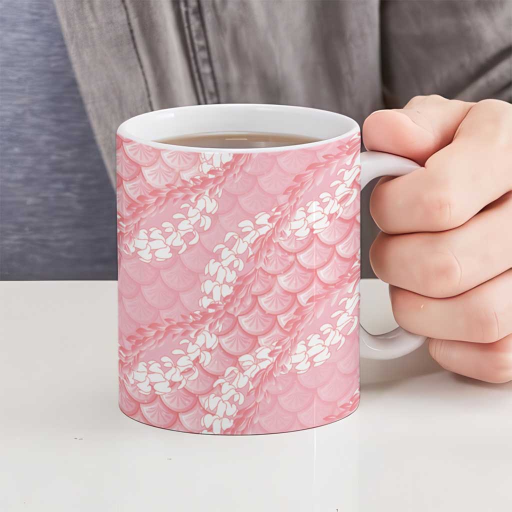 Soft Pink Mermaid Puakenikeni Maile Lei Ceramic Mug LT01 - Polynesian Pride